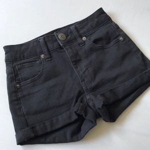 Black high-rise shortie shorts (American Eagle)
